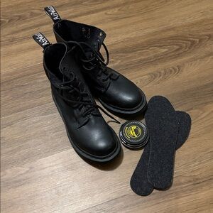 Dr. Martens Black Leather Combat Boots